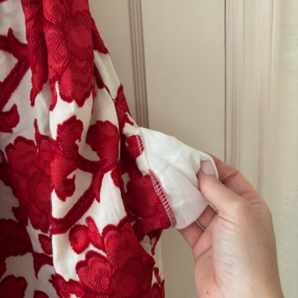 Red and Cream Strapless Milly Dress - Picture 3 of 5